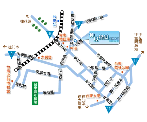 台東 仲夏綠茵庭園 民宿 交通 1