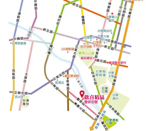台東民宿 歡喜精品雙拼別墅 交通 1